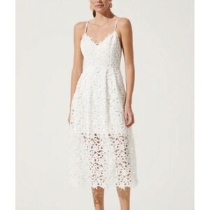 astr quinn floral cutout midi dress ASTR the Label Quinn Midi Dress in Green & Rust Floral